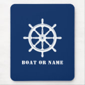 Motorradhütte und Ihr Boot oder Name Marine Mousepad (Vorne)