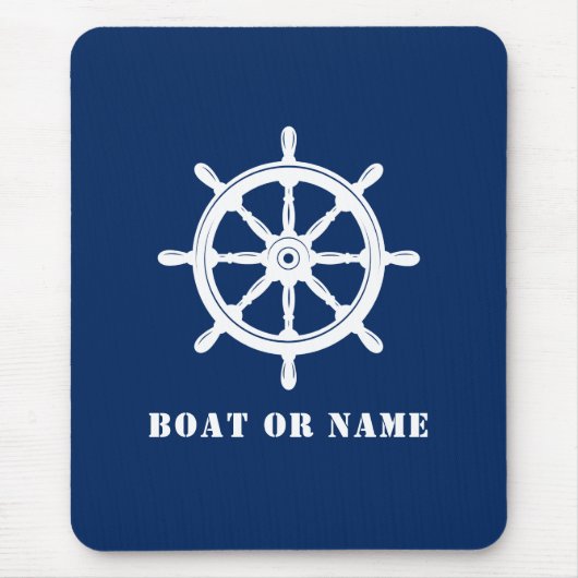 Motorradhütte und Ihr Boot oder Name Marine Mousepad (Vorne)