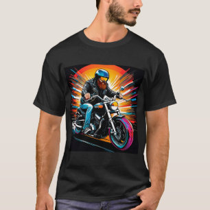 Motorradillustration mit Fahrer T-Shirt