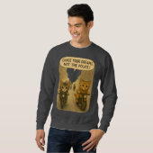 Motorradjagd auf Katzen Sweatshirt (Vorne ganz)