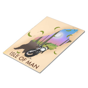 Motorradkarte Isle of Man Reiseplakat Notizblock