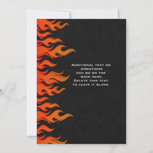 Motorradleder Party Einladung (Rückseite)