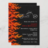 Motorradleder Party Einladung (Vorne/Hinten)