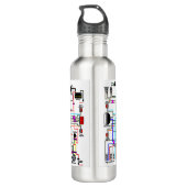 Motorradlenkdiagramm. Edelstahlflasche (Rückseite)