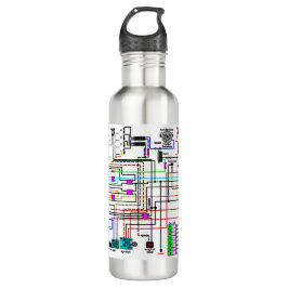 Motorradlenkdiagramm. Edelstahlflasche