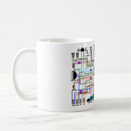 Motorradlenkdiagramm Karte Kaffeetasse