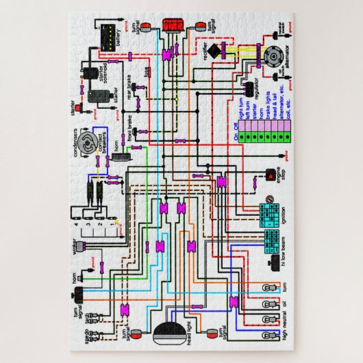 Motorradlenkdiagramm Puzzle (Vertikal)