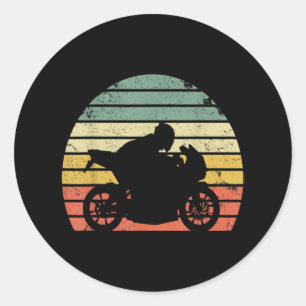 Motorradliebhaber Vintage Retro Runder Aufkleber