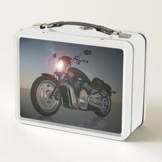 Motorradlunchbox Metall Brotdose (Rückseite)