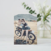 Motorradmädchen Postkarte (Stehend Vorderseite)