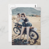 Motorradmädchen Postkarte (Vorne/Hinten)