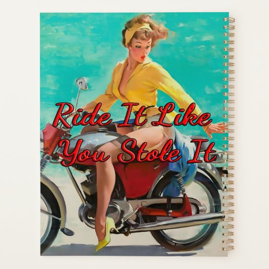 Motorradmädchen von 1950 von Gil Elvgren Planer (Rückseite)