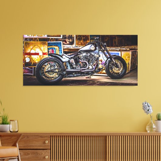 Motorradmuse Harley Davidson in art Scen Leinwanddruck (Insitu (Wohnzimmer))