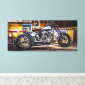 Motorradmuse Harley Davidson in art Scen Leinwanddruck (Insitu (Holzboden))