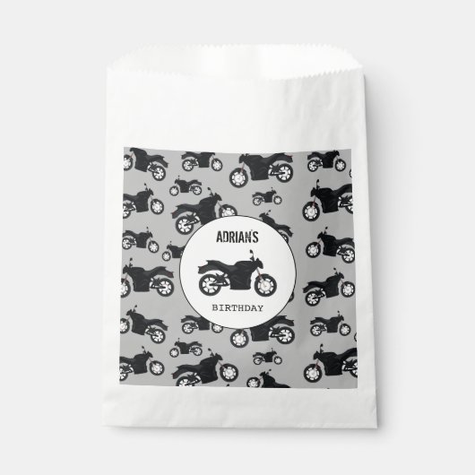 Motorradmuster - Geburtsdatum Geschenktütchen (Vorderseite)