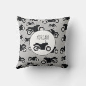 Motorradmuster - Kundenspezifischer Name Kissen (Rückseite)