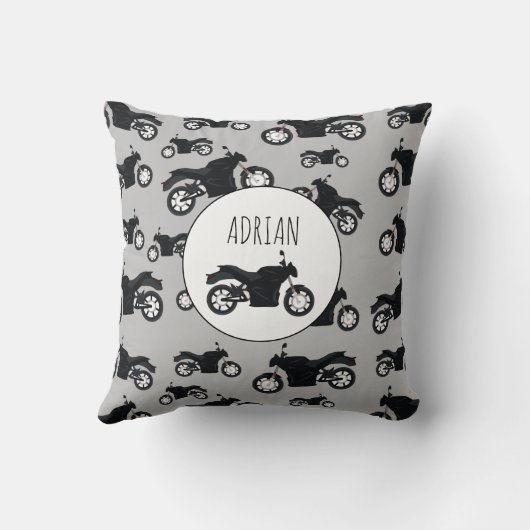 Motorradmuster - Kundenspezifischer Name Kissen (Rückseite)