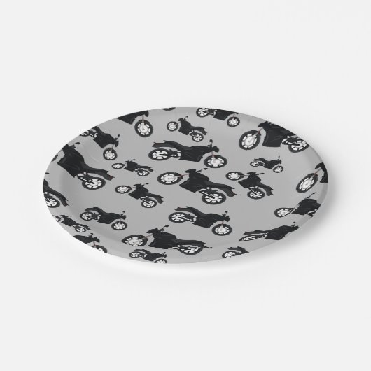 Motorradmuster Pappteller (Schrägansicht)