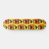 Motorradmuster Retro 70er popart Skateboard (Horizontal)