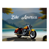 Motorradparkplatz am See Poster (Vorderseite)