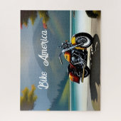 Motorradparkplatz am See Puzzle (Vertikal)