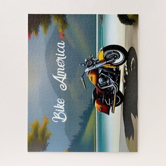 Motorradparkplatz am See Puzzle (Vertikal)