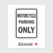Motorradparkplatz nur lustig aufkleber (Blatt)