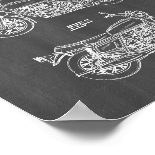 Motorradpatent - Khalkboard Poster (Ecke)