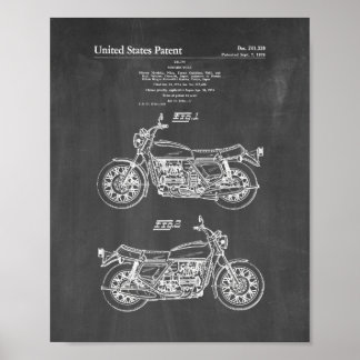 Motorradpatent - Khalkboard Poster