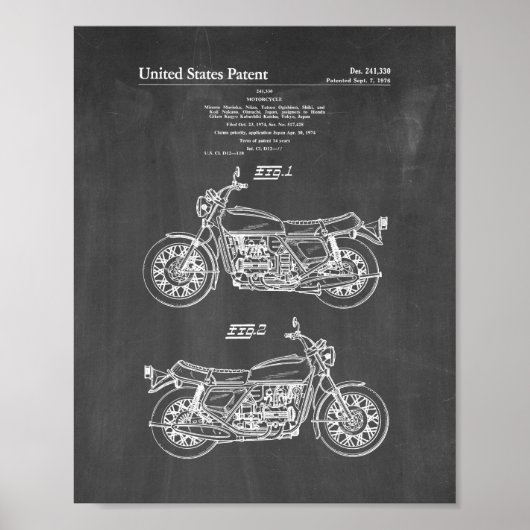 Motorradpatent - Khalkboard Poster (Vorne)