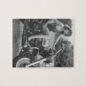 Motorradpinup-Mädchen Puzzle (Horizontal)