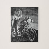 Motorradpinup-Mädchen Puzzle (Vertikal)