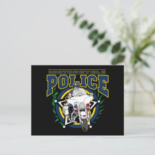Motorradpolizei Postkarte (Stehend Vorderseite)