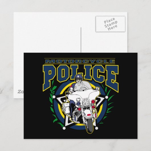 Motorradpolizei Postkarte (Vorne/Hinten)