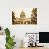 Motorradpolizisten an der US-Hauptstadt Poster (Heimbüro)