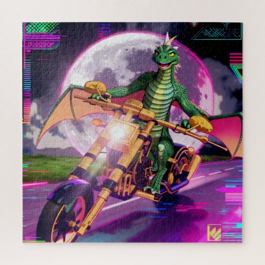Motorradrenn-Drache Puzzle (Vertikal)
