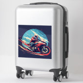 Motorradrennen Aufkleber (Koffer)