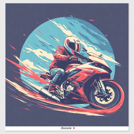 Motorradrennen Aufkleber (Blatt)