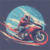 Motorradrennen Aufkleber (Vorderseite)