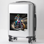Motorradrennen Aufkleber (Koffer)