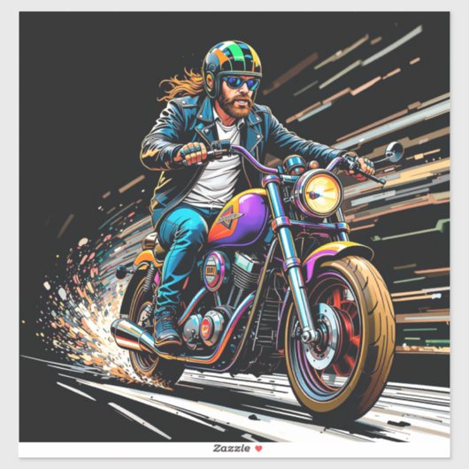 Motorradrennen Aufkleber (Blatt)