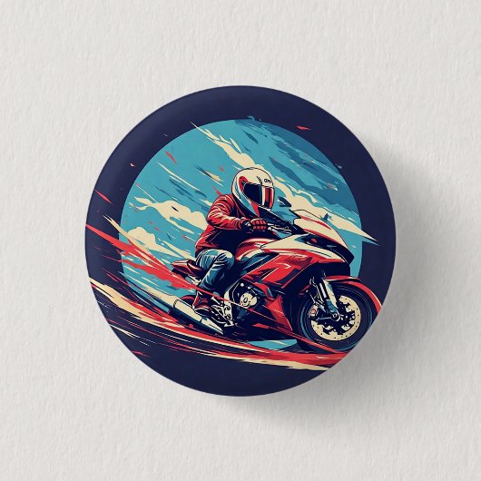 Motorradrennen Button (Vorderseite)