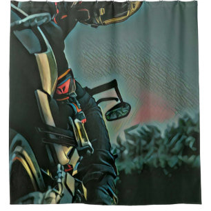 Motorradrennen Duschvorhang
