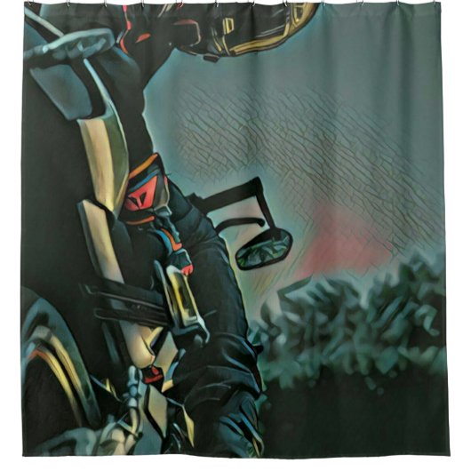 Motorradrennen Duschvorhang (Vorderseite)