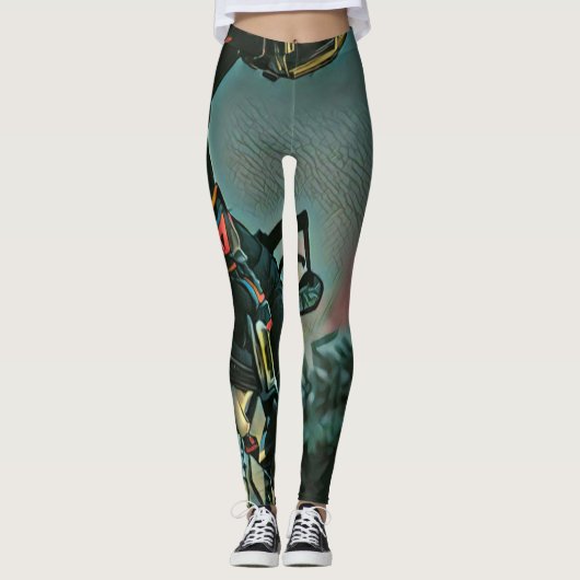 Motorradrennen Leggings (Vorderseite)