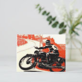 Motorradrennen Postkarte (Stehend Vorderseite)