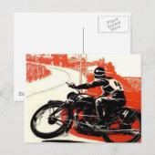 Motorradrennen Postkarte (Vorne/Hinten)
