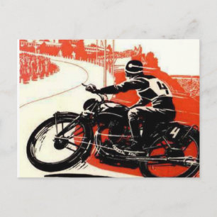 Motorradrennen Postkarte
