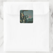 Motorradrennen Quadratischer Aufkleber (Tasche)
