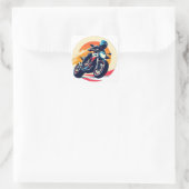 Motorradrennen Quadratischer Aufkleber (Tasche)